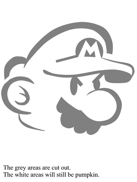 Mario Bros Mario Pumpkin Stencil Pumpkin Pattern Pumpkin Template Jack O Lantern R