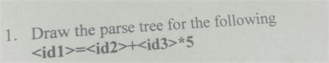 Solved Draw The Parse Tree For The Following Draw Chegg