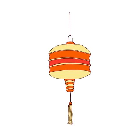 Premium Vector Chinese Street Paper Lantern Hanging On String