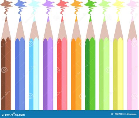 Colored Pencils Line Stock Vector Illustration Of Paint