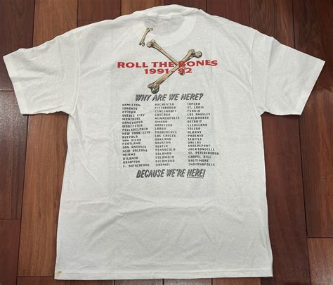 Vintage Rush Roll The Bones 1991 1992 Tour T Shirt Si Gem