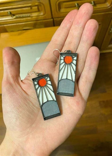 3d Printed Tanjiro Kamado Hanafuda Earrings Demon Slayer Earrings・cults