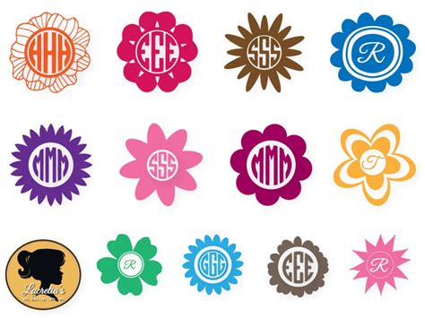 Flower Monogram Frame Svg Cut Files For Vinyl Cutters Screen Printing