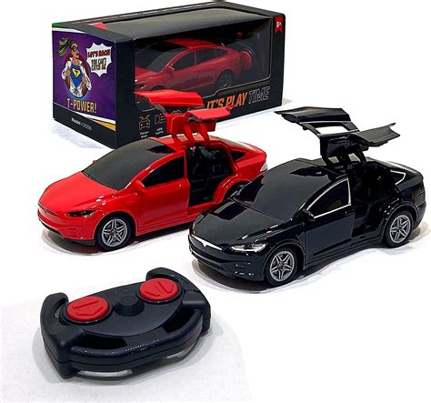 2pcs 124 Tesla Dynamic Remote Control Car 4 Channel Remote Control Car