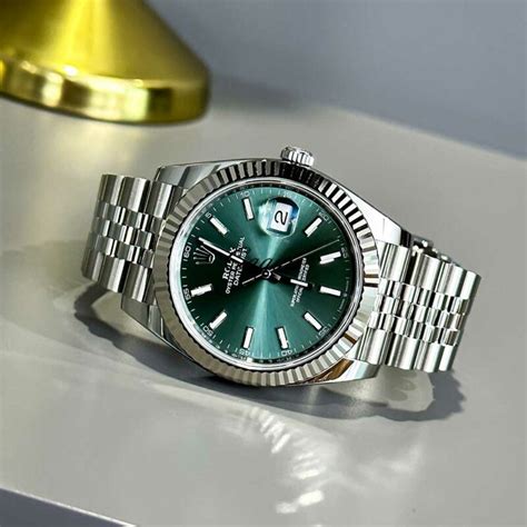 Rolex Datejust Oystersteel White Gold Mint Green Dial