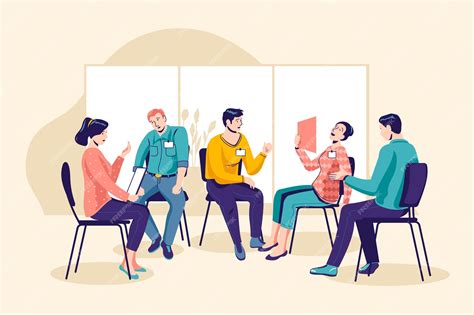 Premium Vector | Group therapy illustration
