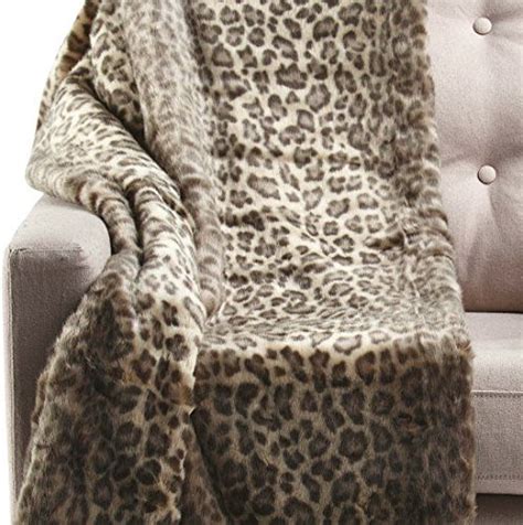 Cynthia Rowley Faux Fur Throw Cheetah Leopard Plush Luxury Blanket