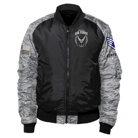 Customized Usaf Command Usaf Veteran Camo Pattern Bomber Jacket