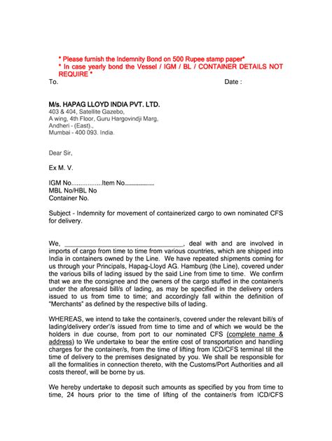 Indemnity Bond Fill Online Printable Fillable Blank PdfFiller