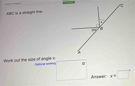 Solved Question Progress Marks Abc Is A Straight Line Work Out