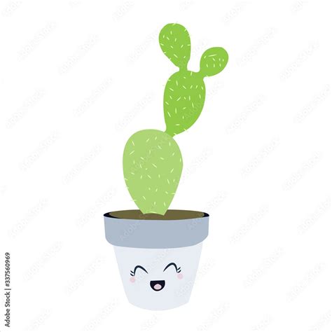 Cute Cactus Succulent Clip Art Illustration Botanical Cartoon Stock