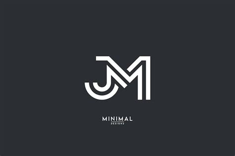 Plantilla de vector de diseño de logotipo de estilo simple de letra mj