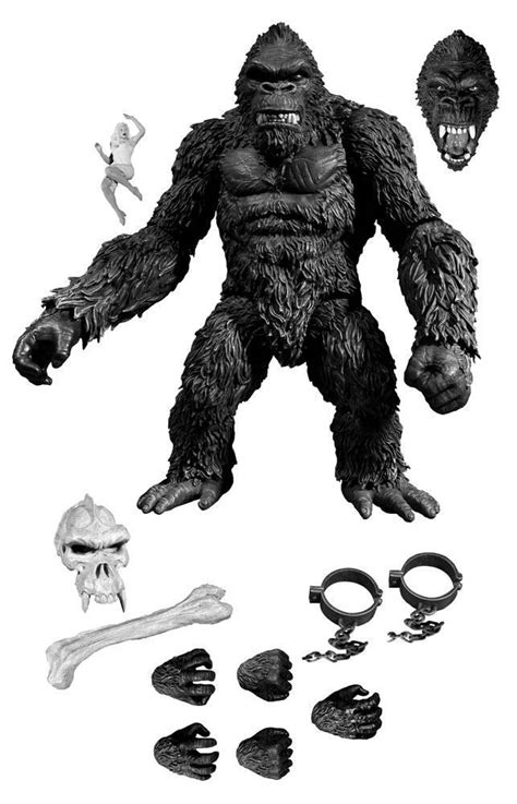 Подвижная фигурка Кинг-Конг черно-белая версия от Mezco Toys 18 см ...