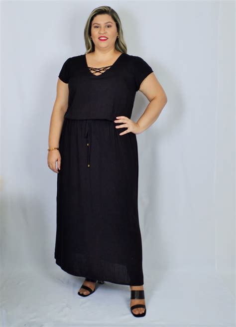 VESTIDO LONGO VISCOLINHO PLUS SIZE