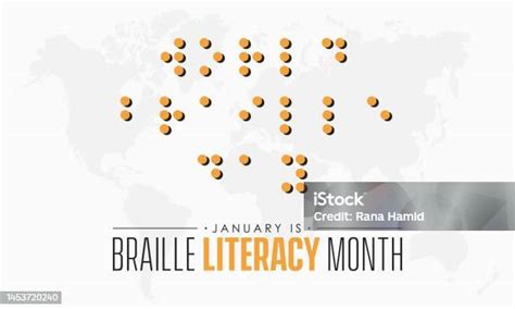 Konsep Desain Template Banner Vektor Bulan Literasi Braille Nasional