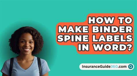 How To Make Binder Spine Labels In Word Insuranceguide Youtube