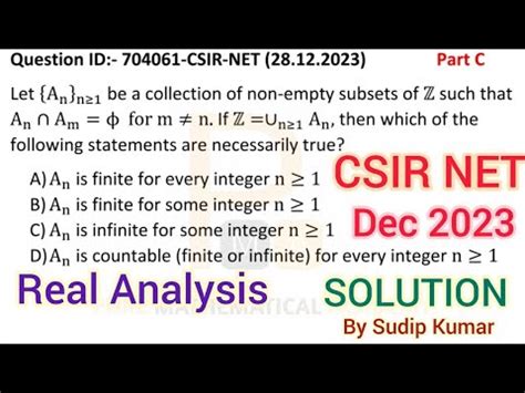 Csir Net December Real Analysis Solution Csir Net Dec