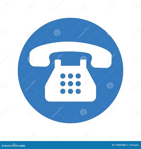 Blue Phone Icon Flat