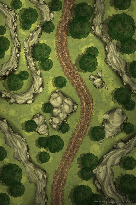 [3] Random Encounter Maps Along The Same Forest Road [40 X 60] R Battlemaps