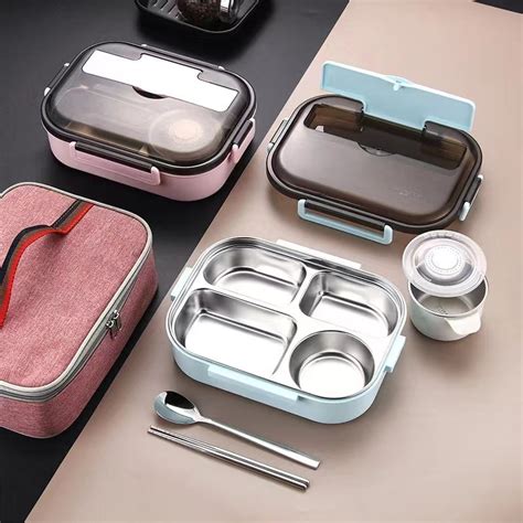 Jual Lunch Box Kotak Makan 4 Sekat 5 Sekat SUS 304 Stainless Steel