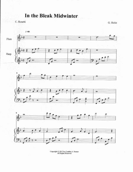 In The Bleak Midwinter For Flute And Harp Arr Cynthia A Boener By