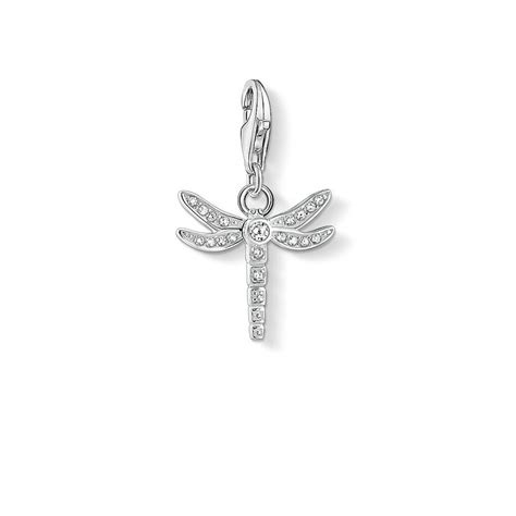 Thomas Sabo Sterling Silver Cubic Zirconia Dragonfly Charm Pendant