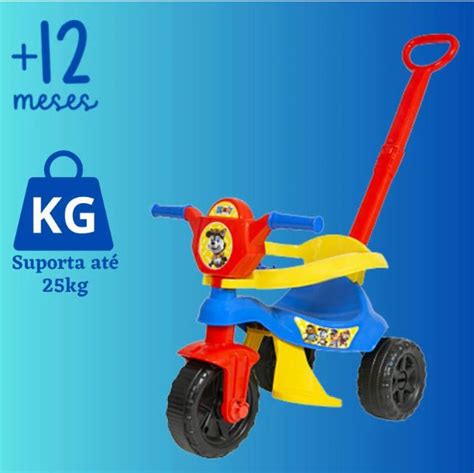 Carrinho Passeio Motoca Triciclo TicoTico Velotrol Até 25kg Click