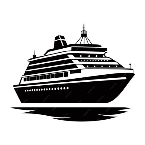 Premium Vector Cruise Ship Vector Silhouette Design