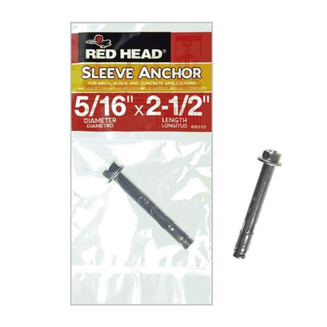 Red Head In X In Zinc Plated Steel Hex Head Sleeve Anchor