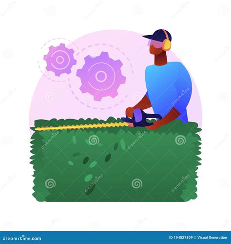 Hedge Trimming Abstract Concept Vector Illustration. Stock Vector ...