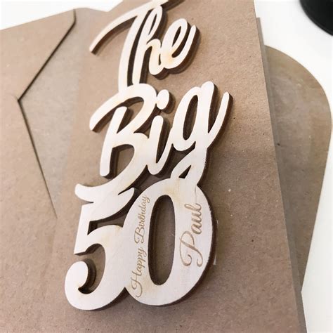 Unique And Stunning Personalised The Big 50 Birthday Card Engraved