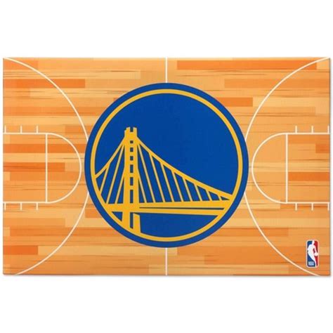 Nba Golden State Warriors Court Canvas Wall Sign : Target