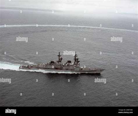 Starboard Side View Of The Us Navy Usn Spruance Class Destroyer Uss