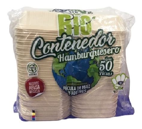 Contenedor Para Hamburguesa Biodegradable Reyma Piezas Regem