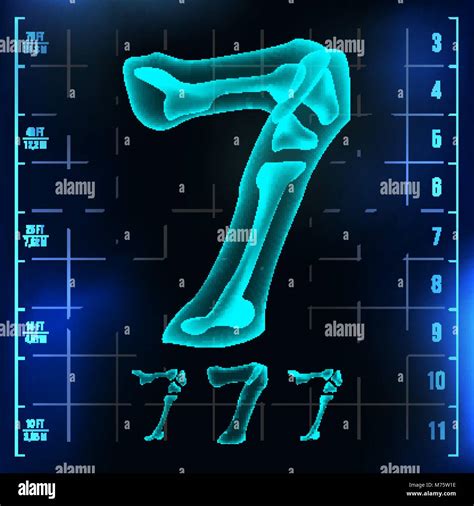 Number Vector Seven Roentgen X Ray Font Light Sign Medical