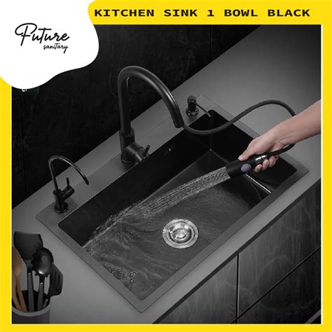 Jual Bak Cuci Piring Ukuran 8050 Black Kitchen Sink 1 Lubang Hitam