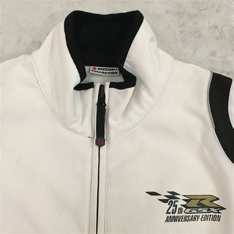 Suzuki Gsx R 25th Anniversary Rare Mens White Softshell Racing Jacket