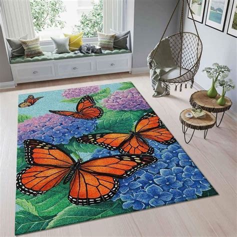 Butterfly V12 Rug Colorful Butterflies Rug T For Etsy