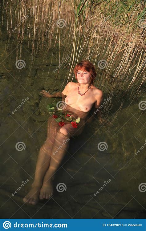 Beautiful Nude Woman With The Branch Of Viburnum Stock Image Image