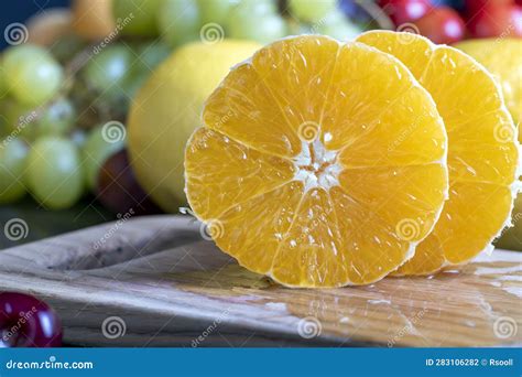 Juicy Orange While Cooking On The Table Stock Photo Image Of Exotic