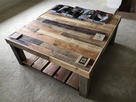 Reclaimed Wood Square Coffee Table Living Room Table Rustic Furniture Cabin Beach House Etsy