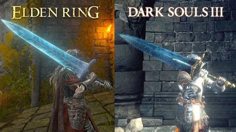 Elden Ring Vs Dark Souls 3 Moonlight Great Sword Comparision Ps5