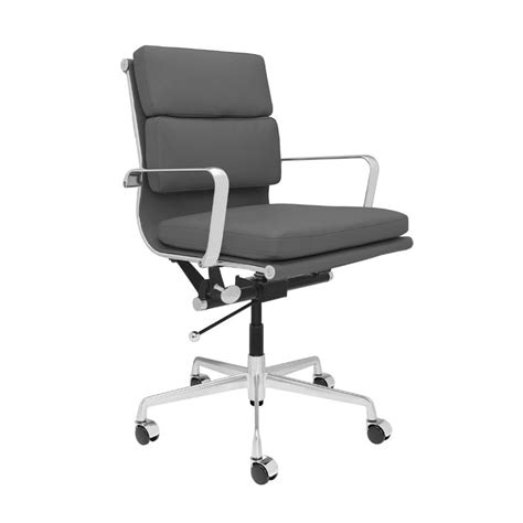 Soho Ii Padded Management Chair Dark Grey Mid Century Modern Office