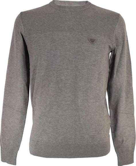 Armani Jeans Grey 6x6ma3 6moiz Crew Neck Jumper Knitwear From