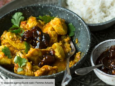 Poulet au curry et chutney de dattes au tamarin facile découvrez les