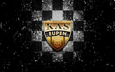 Download wallpapers KAS Eupen, glitter logo, Jupiler Pro League, black ...