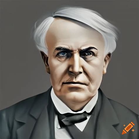 Portrait Of Thomas Edison On Craiyon