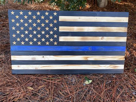 Thin Blue Line American Flag – Eagle Wood Flag Company