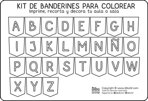 Kit De Banderines Para Colorear DibuHit