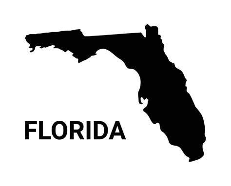 Florida Map Silhouette 33496737 Vector Art At Vecteezy